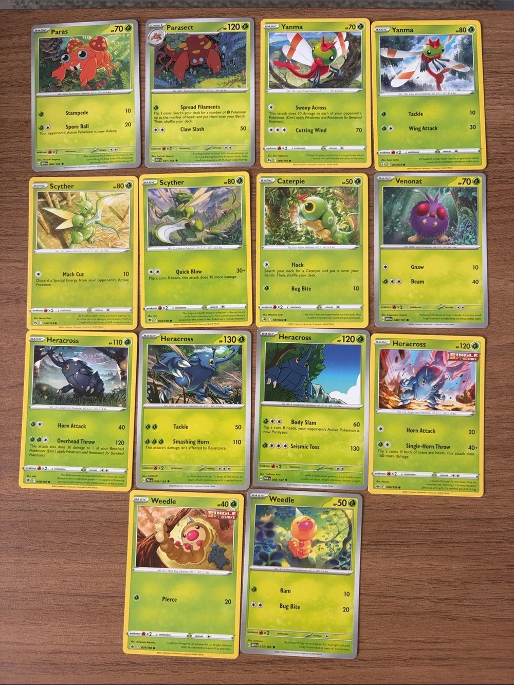 🐛 Bug Pokémon Card Lot | Scyther Heracross Caterpie Weedle Parasect ✨5/$25✨